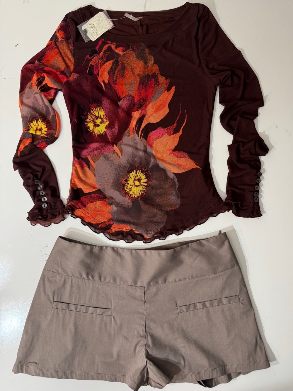 MODE MISCHIEF MINI SHIRTS X FREE PEOPLE: 2 PIECE SET NEW WITH TAGS! MSRP $287.00